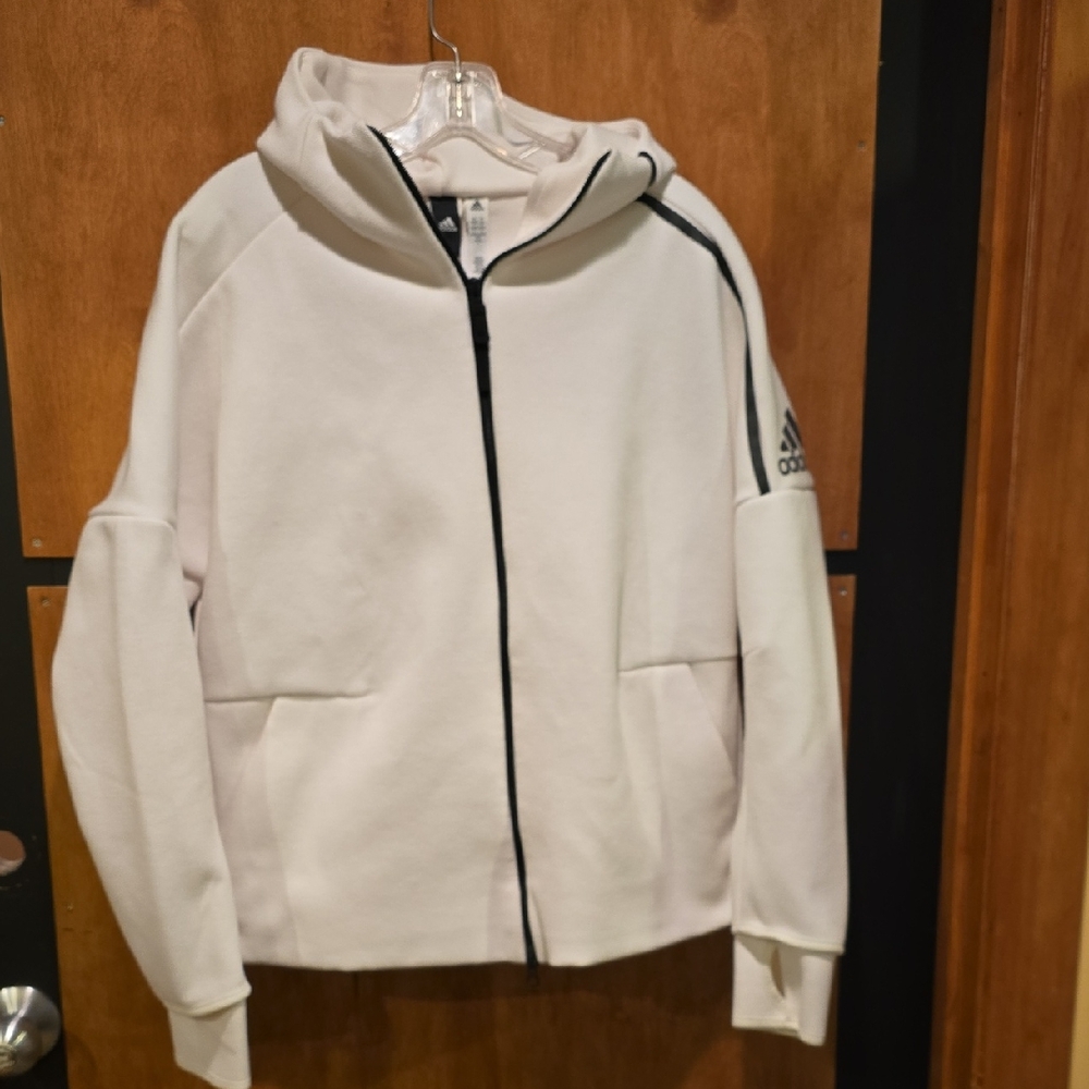 Adidas Cream Hoodie with Black Details